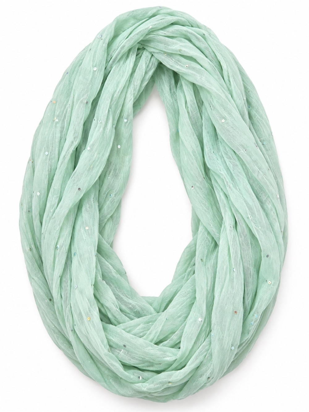Charlotte Rose Light Sage Green Sparkle Infinity Scarf